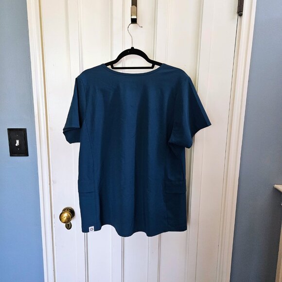 WonderWink Women's Nurse Scrub Top Shirt Caribbean Blue - Size L - Picture 3 of 4